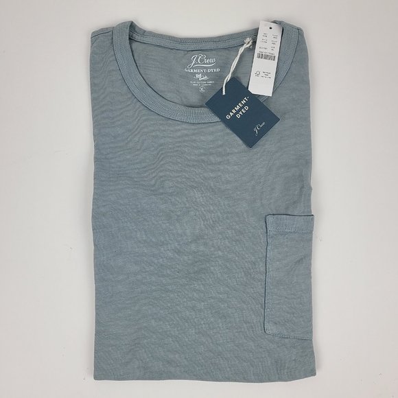 J. Crew Garment Dyed Pocket Tee T-Shirt Men's XL  'Slate Blue' (SBL) Gray-Blue - Picture 2 of 6